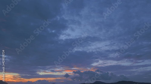 
orange clouds are moving slowly in blue sky at sunrise video 4K.
Nature video High quality footage Take a video with Blackmagic pocket cinema camera 6K.