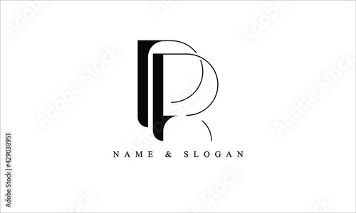 PR, RP, P, R abstract letters logo monogram