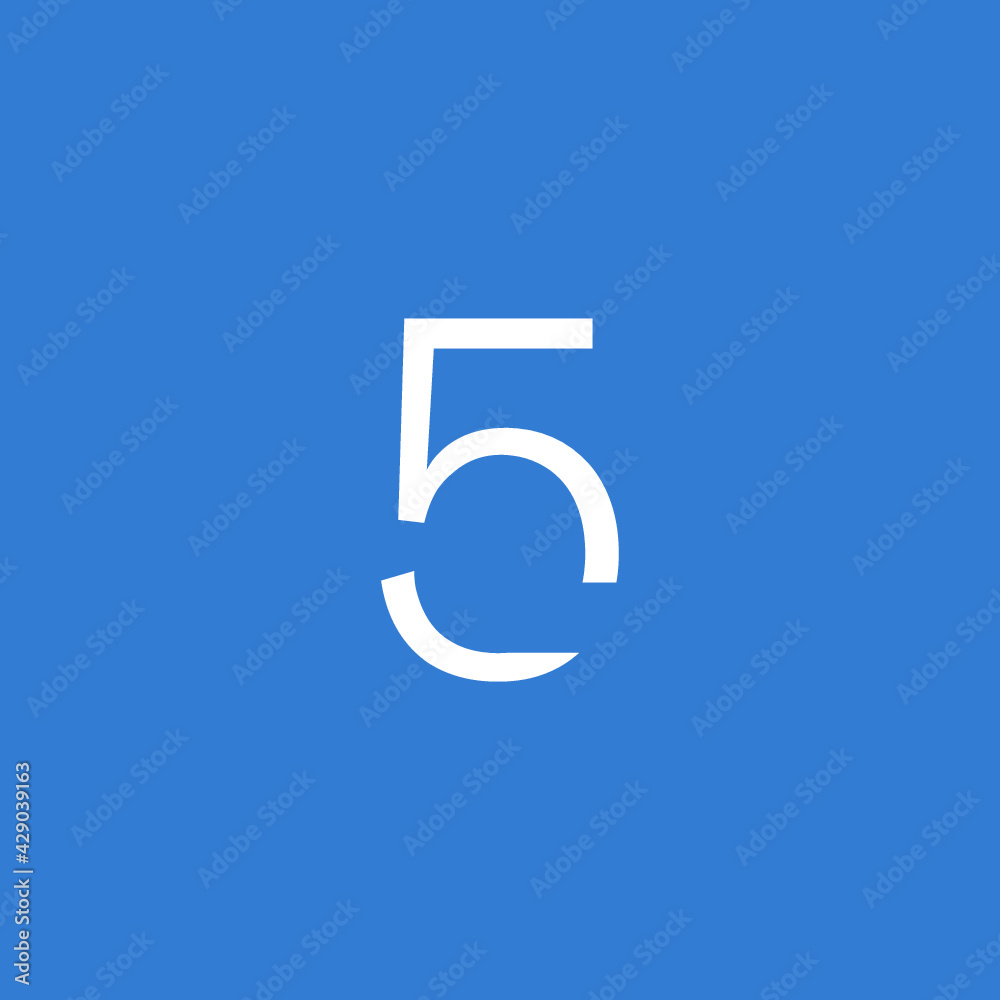 number 5 five futuristic text in thin stroke with empty space number 5 five futuristic text in thin stroke with empty space