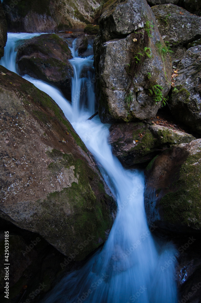 Series of beautiful views on Myra Falls waterfalls with mossy stones in Lower Austria (Myrafälle Wasserfälle, Niederösterreich), Austria. Series of beautiful views on Myra Falls waterfalls with mossy stones in Lower Austria (Myrafälle Wasserfälle, Niederösterreich), Austria.