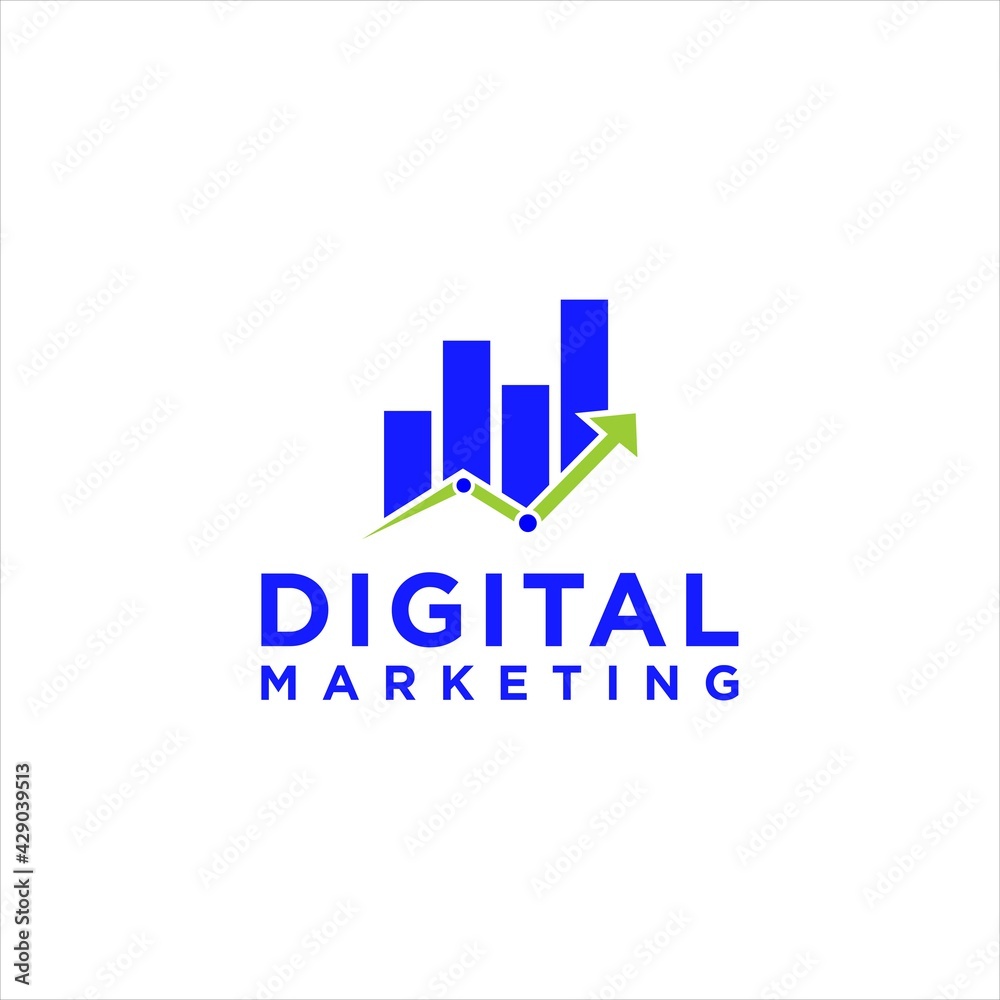 digital SEO marketing logo design vector for grow business