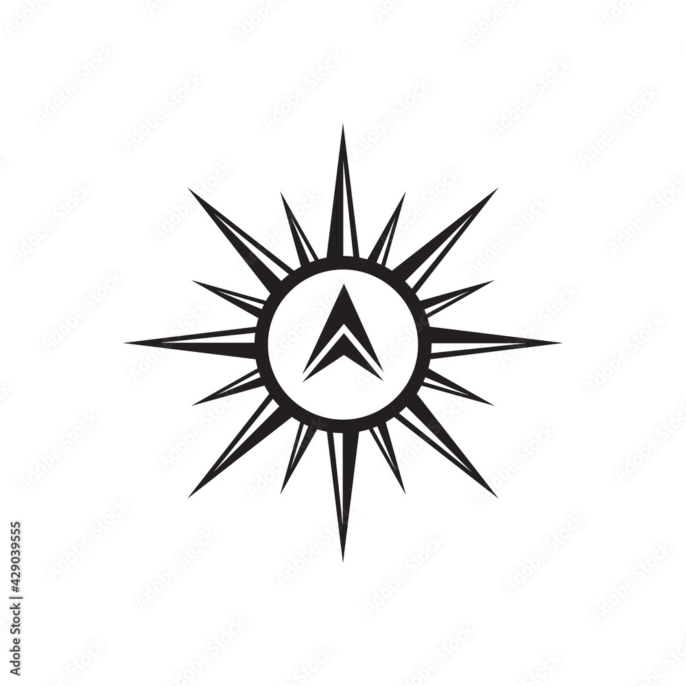 Compass icon logo design template