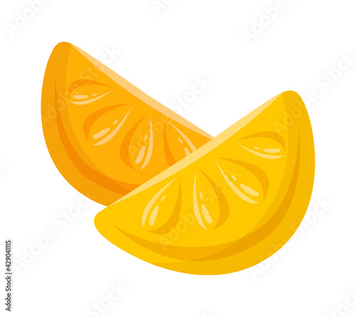Lemon-shaped cute lobule candy on a stick on white background