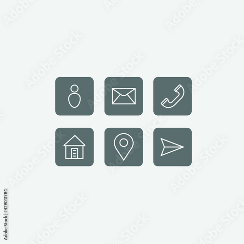 Personal icons, contact icons, resume icons and business cards icons