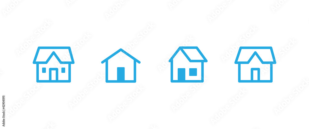 Fototapeta premium House vector icon collection. Home linear pictogram set.