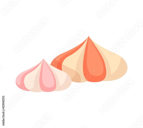 Colorful marshmallow on white background
