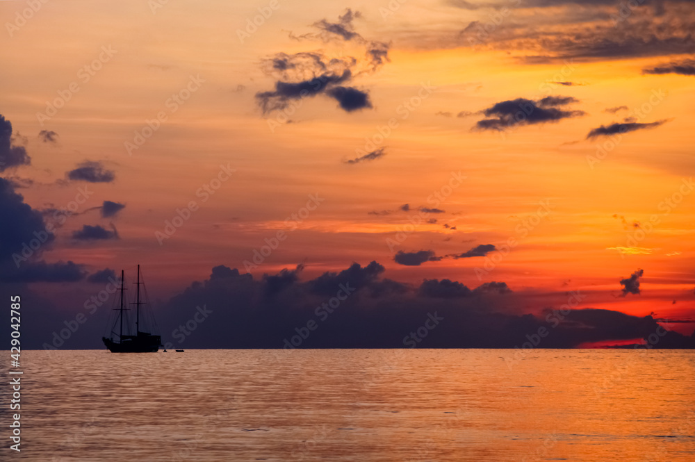 Maldive Islands, romantic sunset