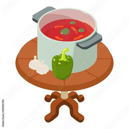 Vegetarian food icon. Isometric illustration of vegetarian food vector icon for web