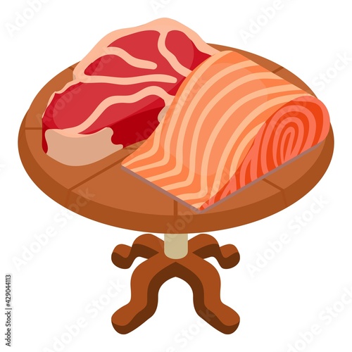Protein food icon. Isometric illustration of protein food vector icon for web