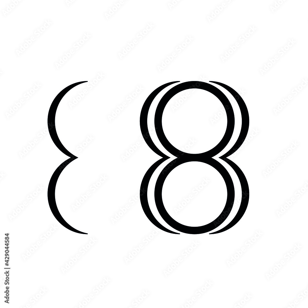 number eight icon, eighties editable vector number eight icon, eighties editable vector