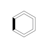 hexagonal frame with black lines
