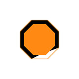 octagon shaped frame in black and orange vector