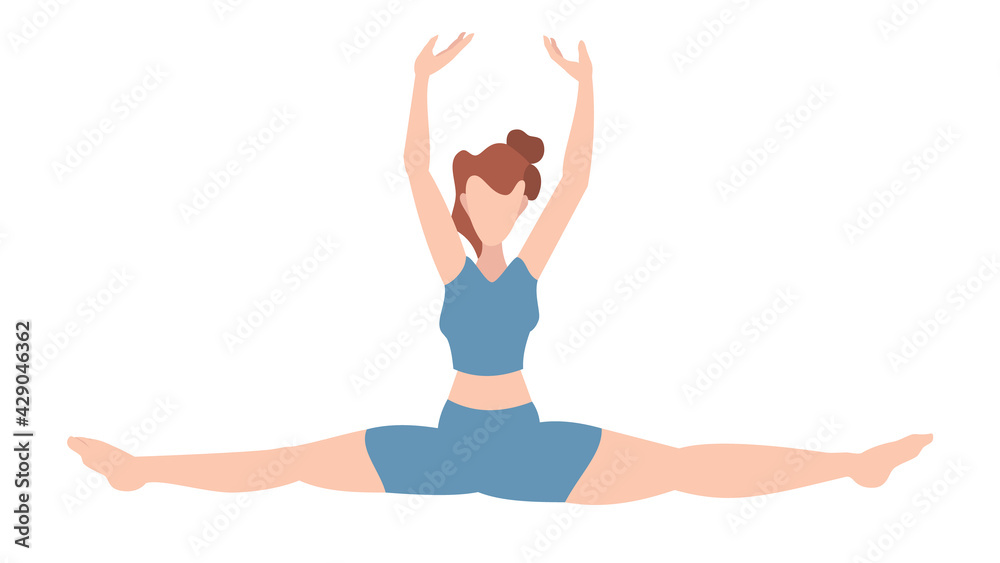 Young girl doing yoga exercises. Vector illustration Young girl doing yoga exercises. Vector illustration