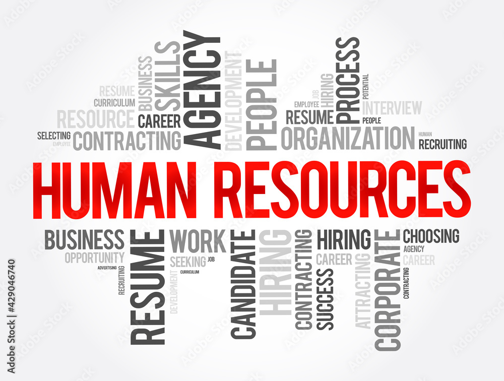 Fototapeta premium Human Resources word cloud collage, business concept background