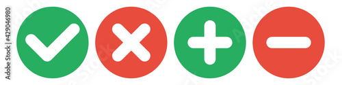 Check mark icons set flat style