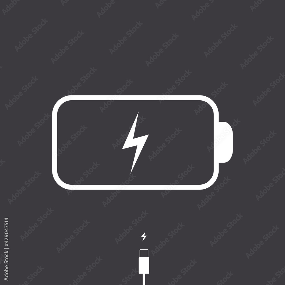 Battery load icon, stock vector illustration flat design style Battery load icon, stock vector illustration flat design style