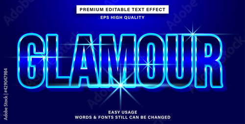 editable text effect glamour