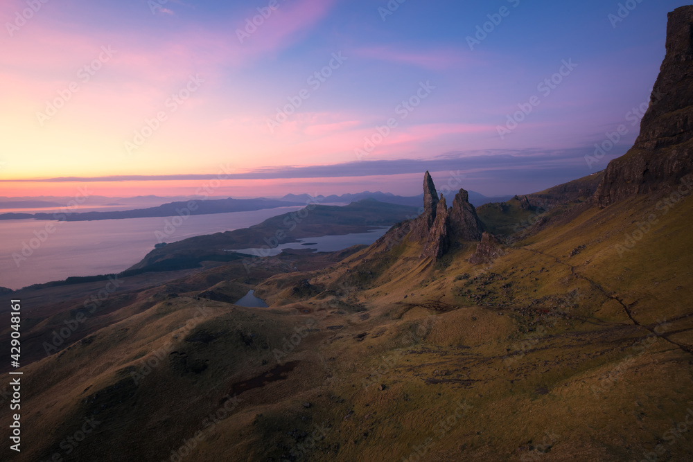 The Old Man of Storr, Isle of Skye, Scotland, UK. Sunrise