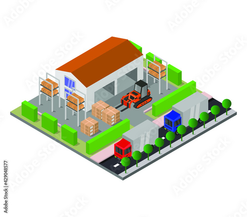 Isometric warehouse