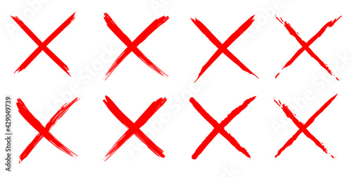 Red wrong mark. Vector illustration