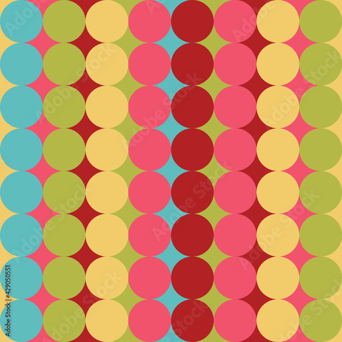 Geometric stripe of colorful dots and stars