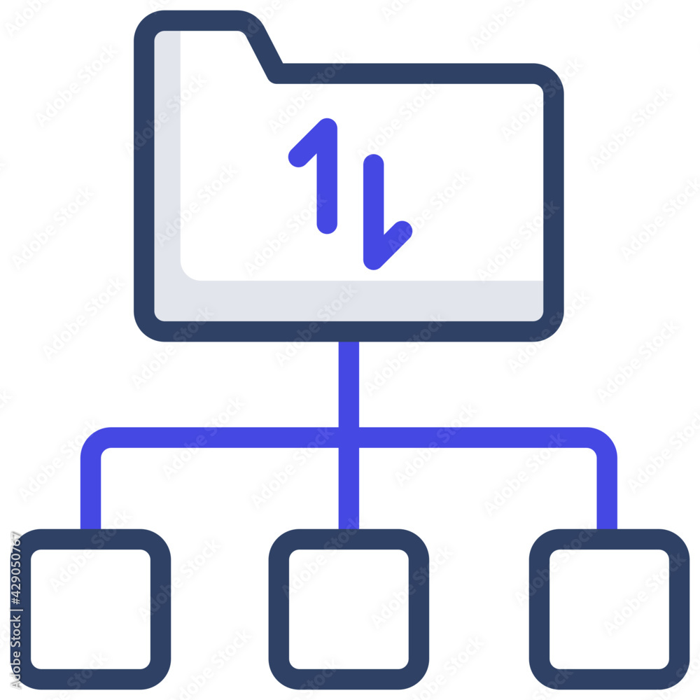 An outline design, icon of folder transfer network An outline design, icon of folder transfer network