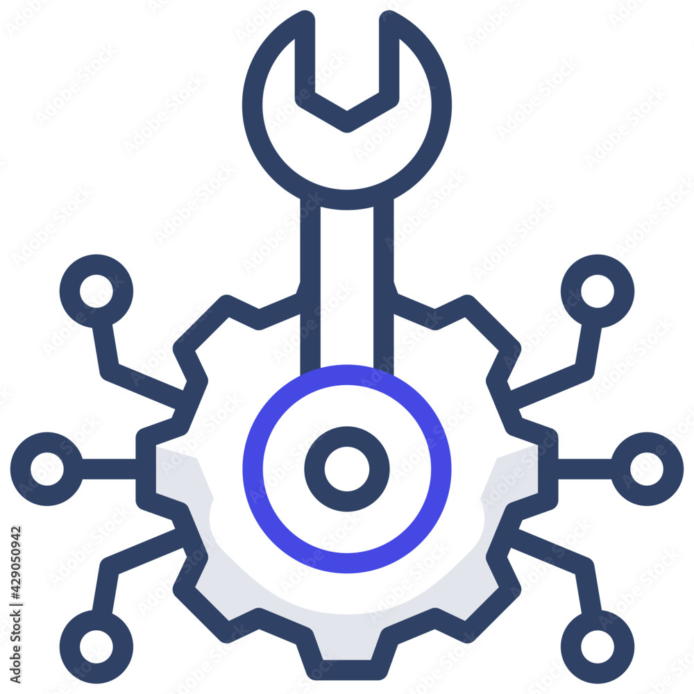        An outline design, icon of network setting