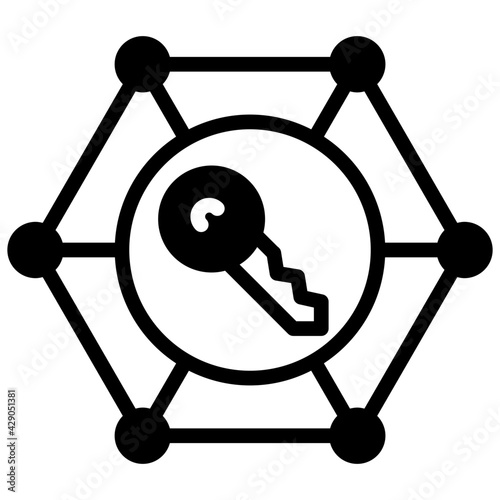 A solid design, icon of encrypted key