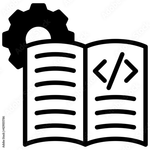 A glyph design, icon of php coding