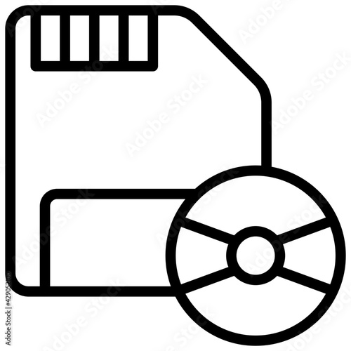 A linear design, icon of floppy disk