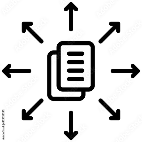 An outline design, icon of content distribution