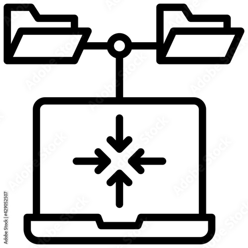 An outline design, icon of online folders
