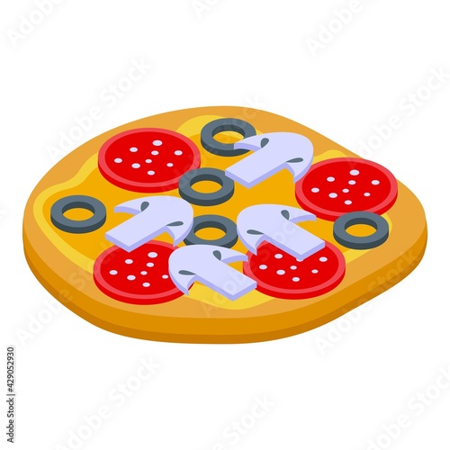 Pita bread pizza icon. Isometric of Pita bread pizza vector icon for web design isolated on white background