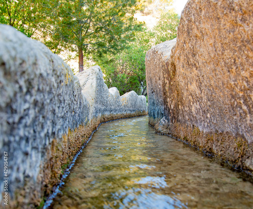 Irrigation ditch of the Barrando de los Molinos de Ibi Alicante from medieval times