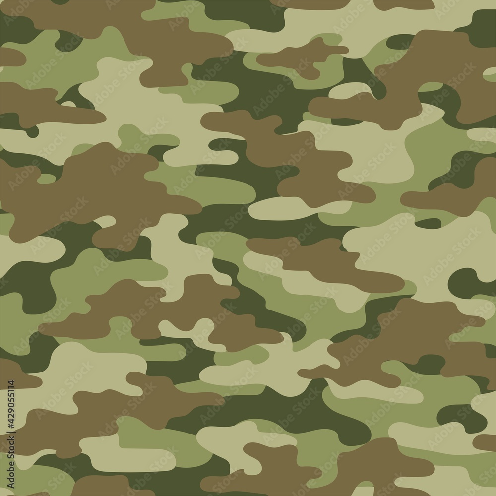 Fototapeta premium green Texture military camouflage repeat print. Seamless army pattern. Modern