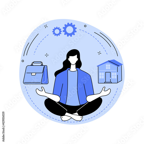 Balancing work and family abstract concept vector illustration.