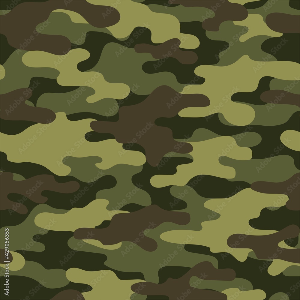 Abstract green seamless military camo texture for print. Forest background. Vector Abstract green seamless military camo texture for print. Forest background. Vector