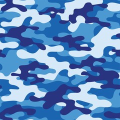 Fototapete Tarnmuster Blaues Wald Camouflage Tarnmuster  © keni