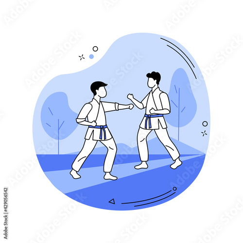 Karate camp abstract concept vector illustration.