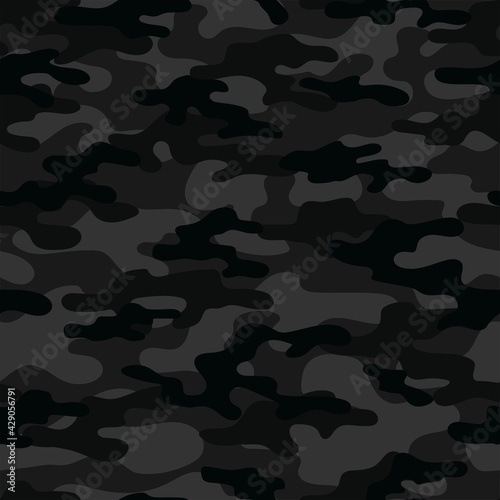 black military camouflage. vector seamless print. army camouflage for clothing or printing