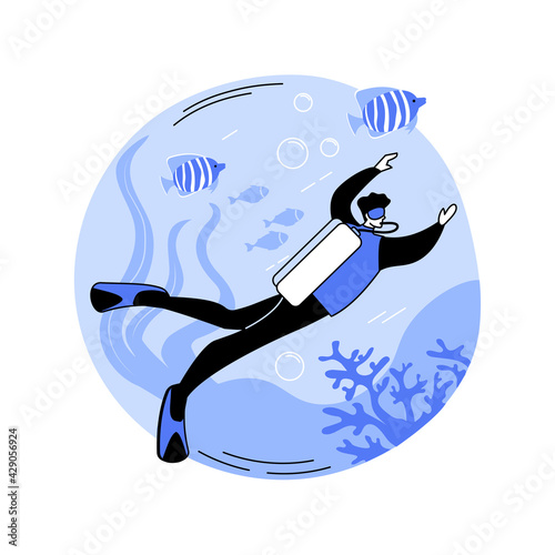 Diving school abstract concept vector illustration.