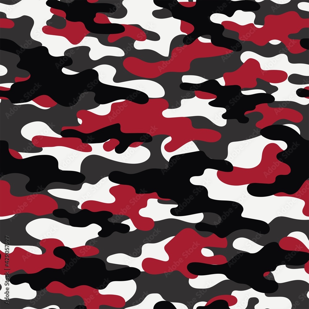 red Camouflage seamless pattern.Military camo.Army background.Print on clothing.Modern design red Camouflage seamless pattern.Military camo.Army background.Print on clothing.Modern design