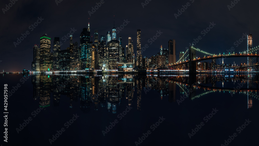 Metropolis by night, New York City skyline