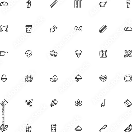 icon vector icon set such as: linguine, ladle, fried, stand, barbecue, mix, boiled, carbohydrate, editable, editable stroke, beer glass, digital, summer, ripe, farfalle, bottle, star, cool, beef