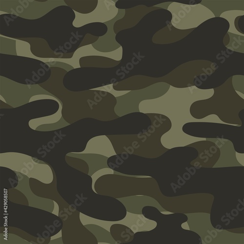 Full seamless abstract military green camouflage skin pattern vector for decor and textile. Army masking design for hunting textile fabric printing and wallpaper. Design for fashion and home design.