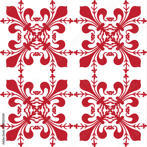 Stampa su tela Pattern background with red florentine lily