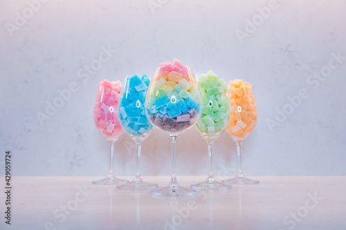 Colorful cannabis edible gummy bear candies