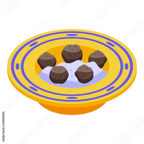 Rice falafel icon. Isometric of Rice falafel vector icon for web design isolated on white background