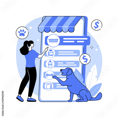 Animals shop abstract concept vector illustration.
