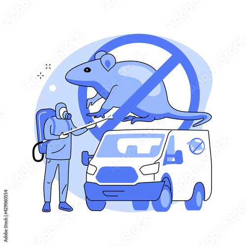 Rodents pest control service abstract concept vector illustration.